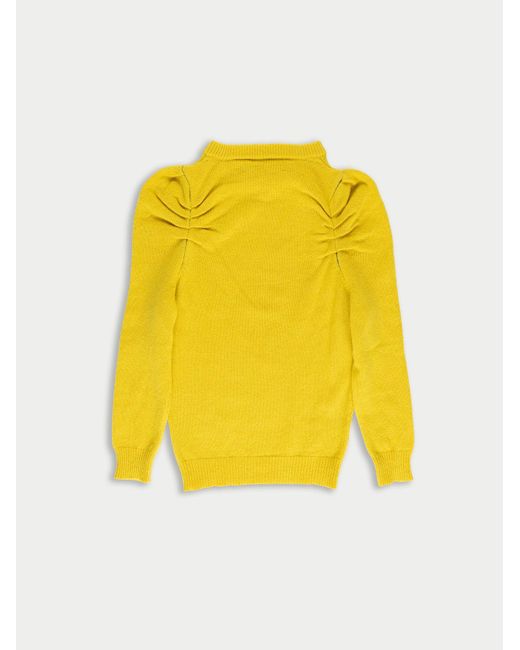 La Fetiche Yellow Victoria V-Neck Sweater