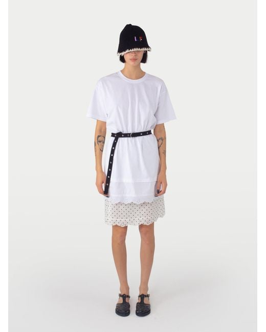 La Fetiche White Flora T-Shirt Dress