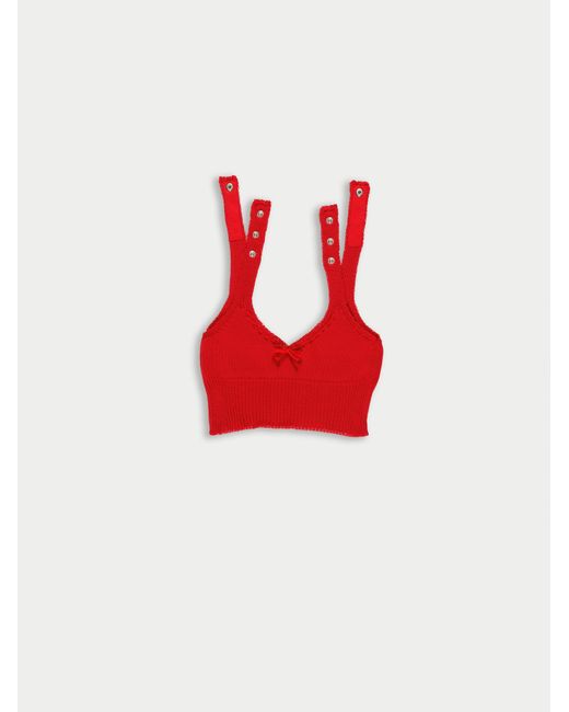 La Fetiche Red Josephine Knitted Bralette
