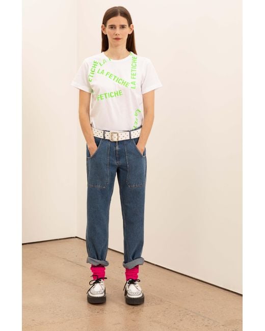 La Fetiche Blue Andy Workwear Style Jeans With Tapered Leg