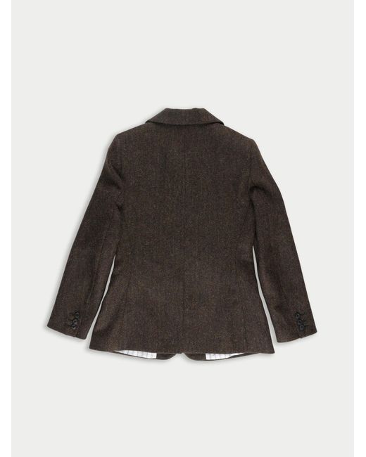 La Fetiche Brown Bianca Tweed Tailored Riding Jacket
