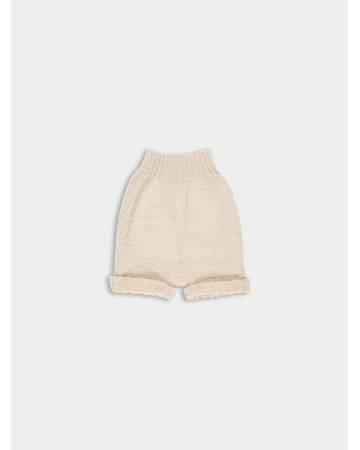 La Fetiche White Rumi Handknitted Shorts
