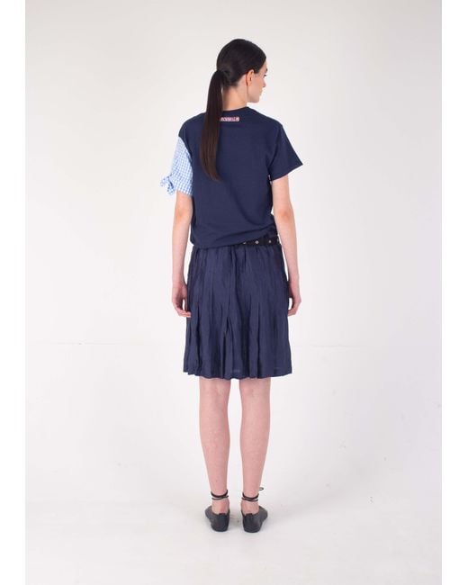 La Fetiche Blue Bernadette Pleated Skirt