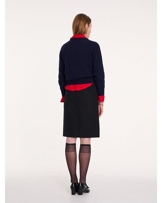 La Fetiche Blue Clark Crew Neck Shetland Sweater