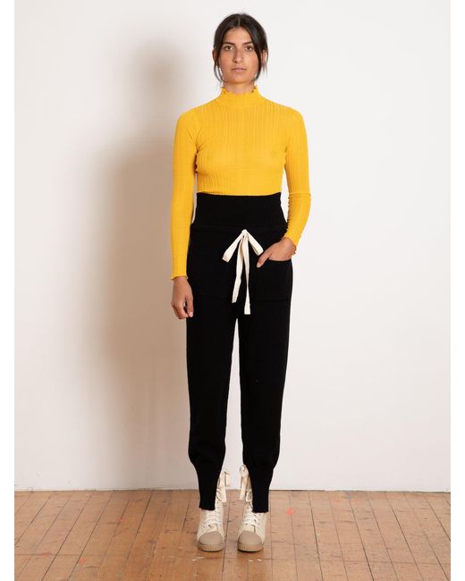 La Fetiche Yellow Booth Fitted Ribbed Top