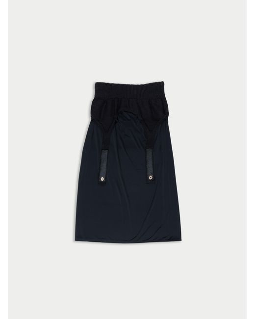 La Fetiche Blue Eleni Slip Dress With Knitted Bralette