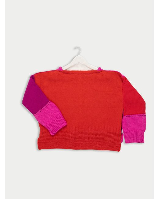La Fetiche Red Stanley Handknitted Guernsey Sweater