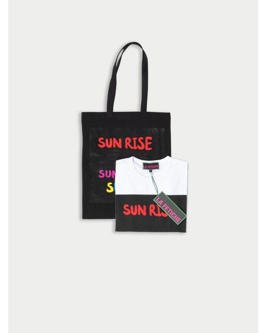 La Fetiche White Debbie Sunrise Sunset Sunra Jersey T-Shirt And Shopping Bag Created