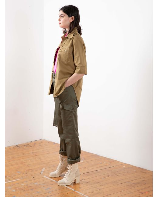 La Fetiche Natural Alice Cotton Cotton Utility Shirt