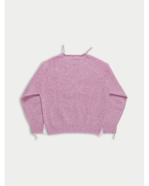 La Fetiche Pink Joy Crew Neck Shetland Sweater