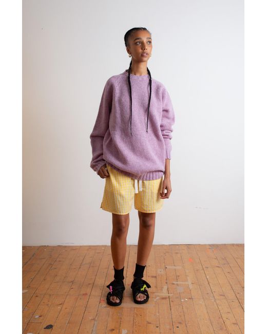 La Fetiche Purple Barney Oversized Menswear Sweater
