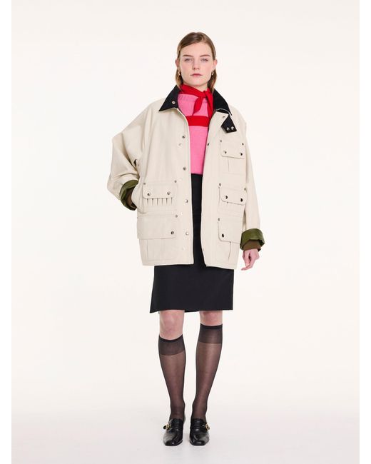 La Fetiche White Rene Bonded Cotton Utility Jacket