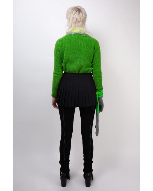 La Fetiche Green Pierre Cable Knit Shetland Sweater