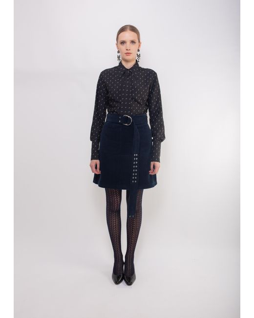 La Fetiche Blue Tasha Music Note Printed Blouse