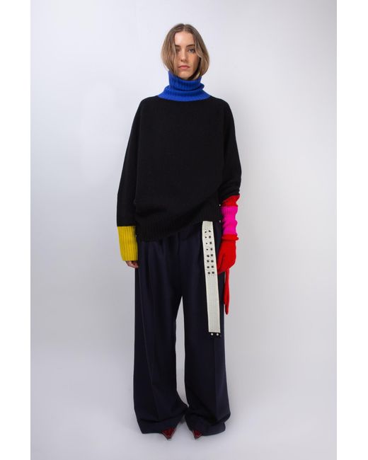 La Fetiche Black Rudi Traditional Seam-Free Polo Sweater