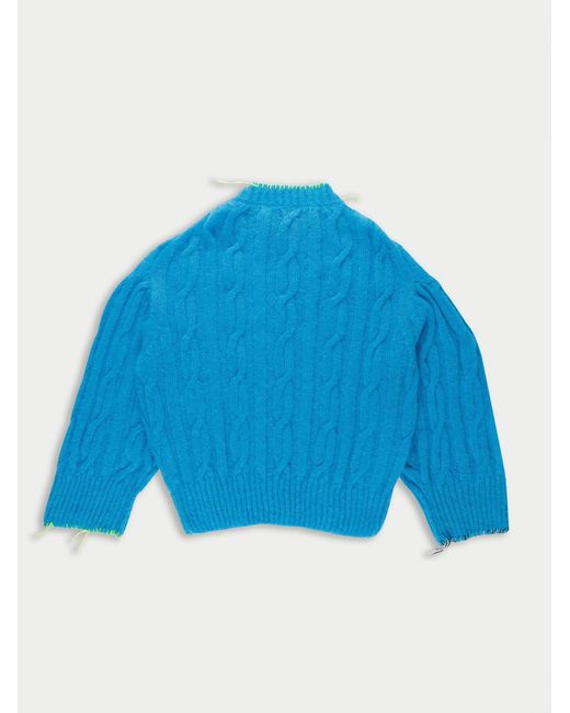 La Fetiche Blue Aurora Cable Sweater