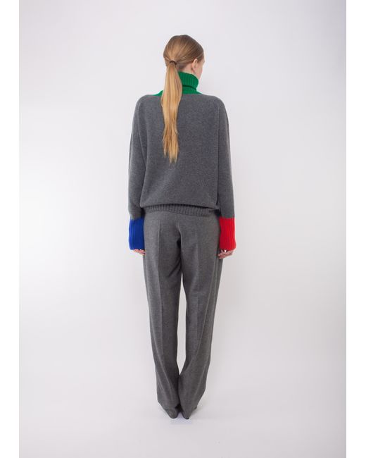La Fetiche Gray Angela Pleated Trousers