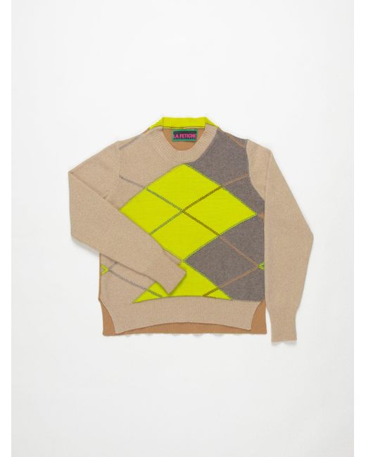 Women's Yellow Plum Traditional 'Argyle' Intarsia Jumper