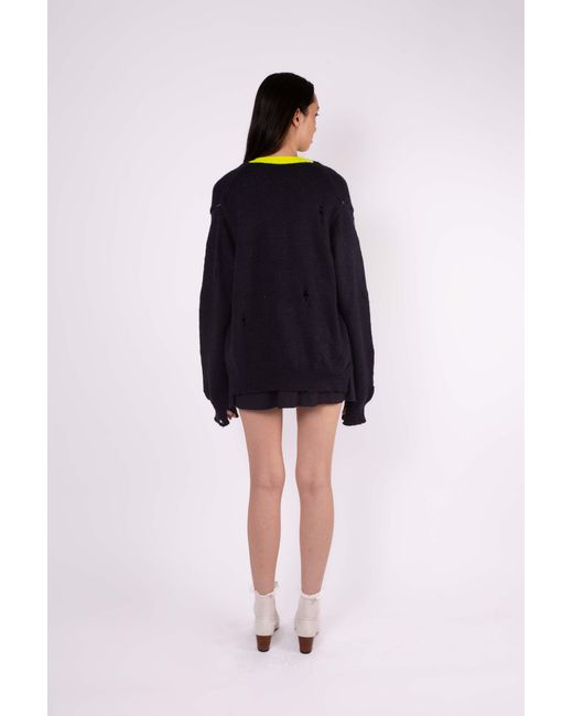 La Fetiche Blue Jojo Mistake Stitch Cardigan