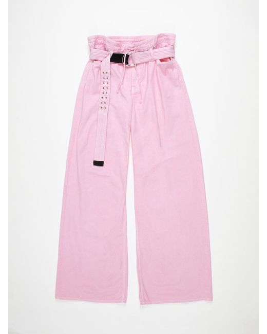 La Fetiche Pink Keith Overdyed Cotton Utility Trousers
