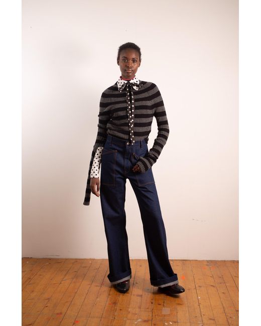 La Fetiche Black Stevie Skinny Striped Sweater