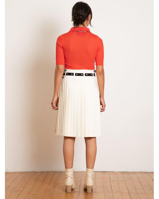 La Fetiche Red Micky Fine Weight Ribbed Top