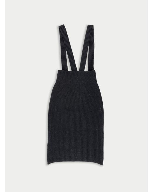 La Fetiche Black Daphne Ribbed Tube Knit Skirt