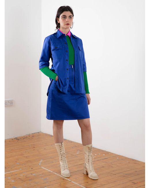 La Fetiche Blue Alice Cotton Cotton Utility Shirt