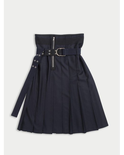 La Fetiche Blue Scarlet Traditional Hand-Pleated Kilt Made With Italian Wool Styled With D Ring Military Belt