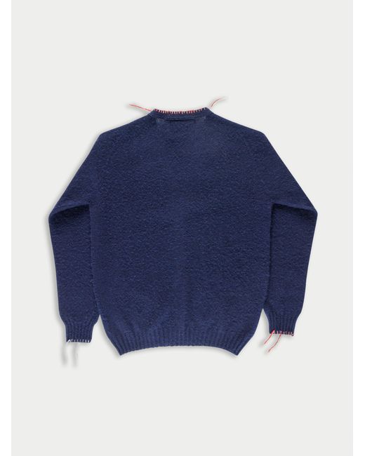 La Fetiche Blue Beaton Brushed V-Neck Cardigan