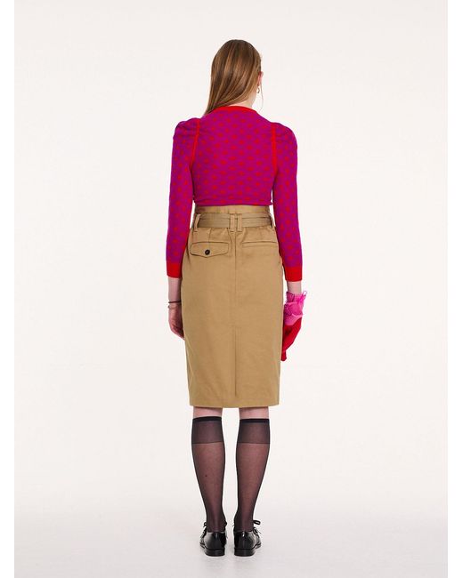 La Fetiche Red Hana Reversible V-Neck Sweater