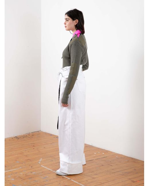 La Fetiche Green Agnes Ribbed Military Sweater