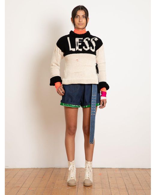 La Fetiche Black Thomas Hand Knitted Drop Stitch Sweater