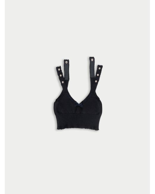 La Fetiche Black Josephine Knitted Bralette