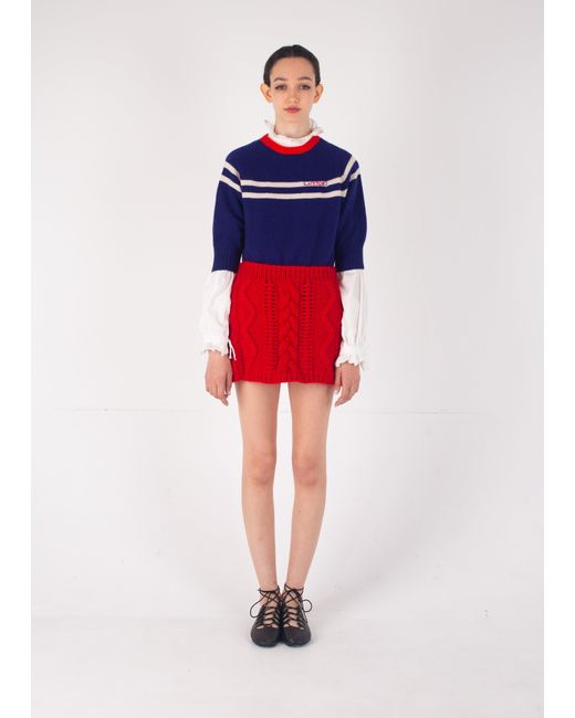 La Fetiche Red Kat Cable Skirt