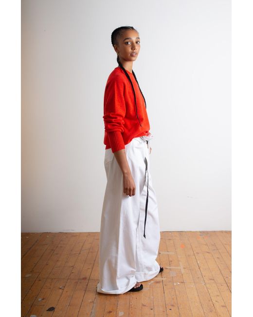 La Fetiche Red Bryan Oversized Lambswool Sweater