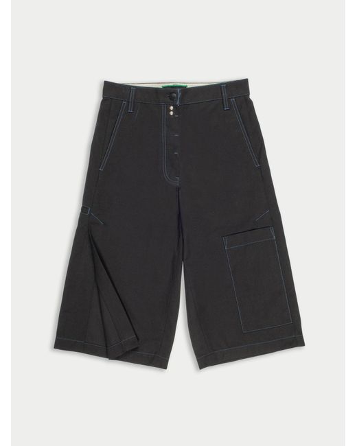 Women's Laura Cotton Panama Culottes With Patch Pockets And Side Split