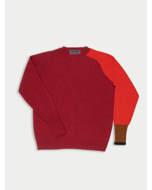 La Fetiche Red Percy Oversized Lambswool Sweater