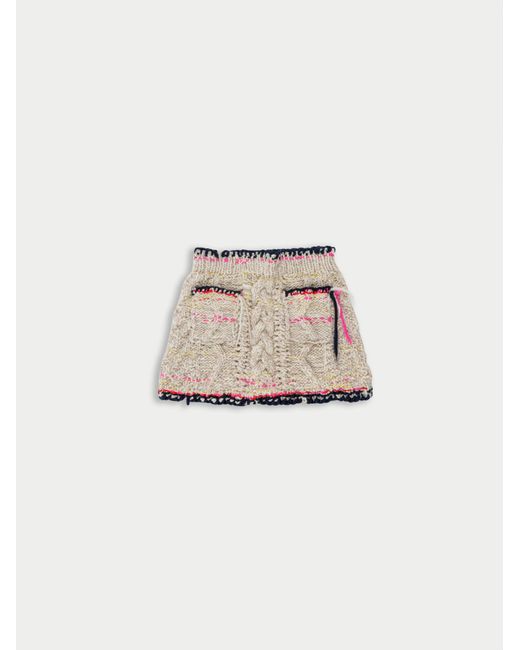 La Fetiche Natural Kat Hand Knit Mini Skirt