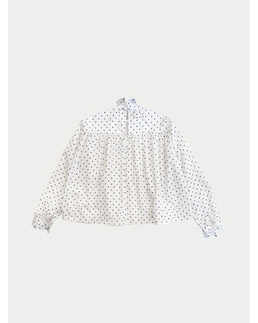 La Fetiche Blue Ginette Cotton Blouse