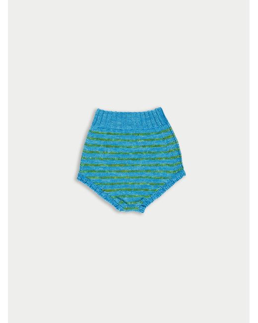 La Fetiche Blue Edie Handknitted Striped Pants