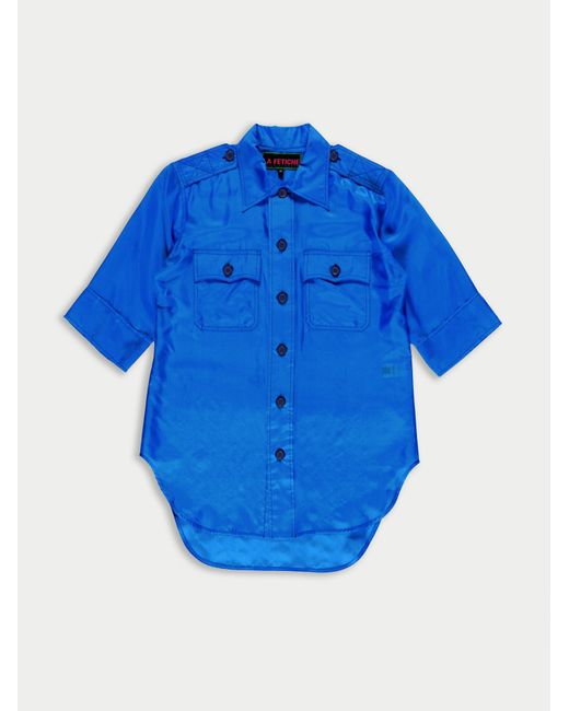 La Fetiche Blue Alice Silk Utility Shirt