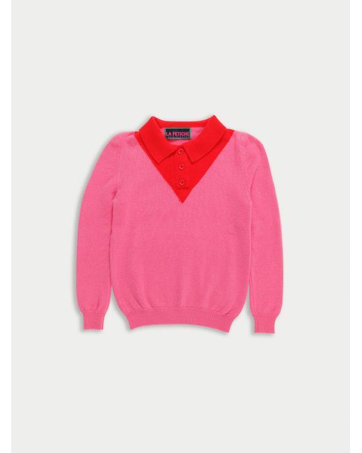 La Fetiche Pink Lory Polo Sweater