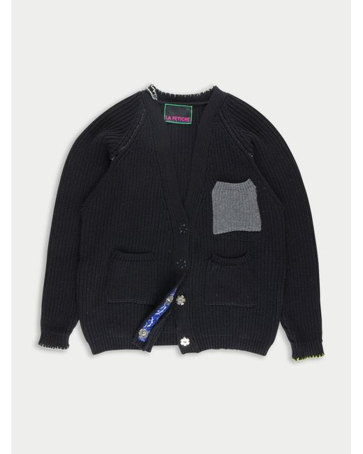 La Fetiche Blue Valerie Heavy Weight Knitted Cardigan