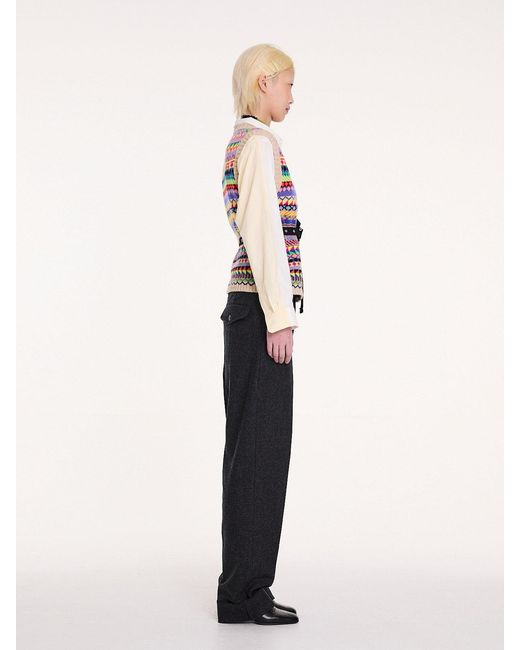 La Fetiche White Sarah Fairisle Sweater Vest
