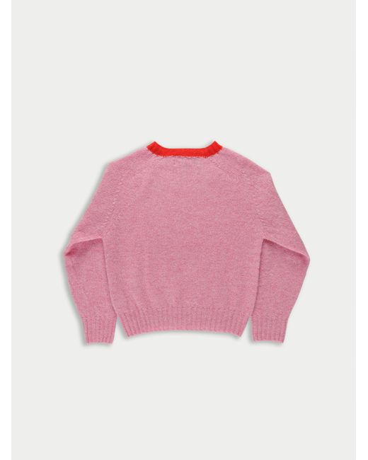 La Fetiche Pink Fifi Crew Neck Shetland Sweater