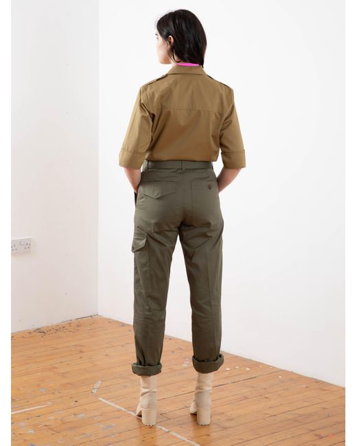 La Fetiche Green Emmanuelle Cotton Utility Trousers