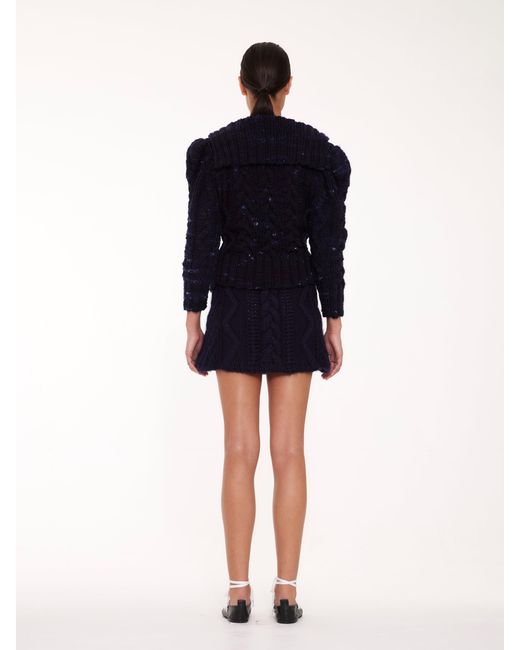 La Fetiche Blue Cara Hand-Knitted Chunky Sailor Jacket