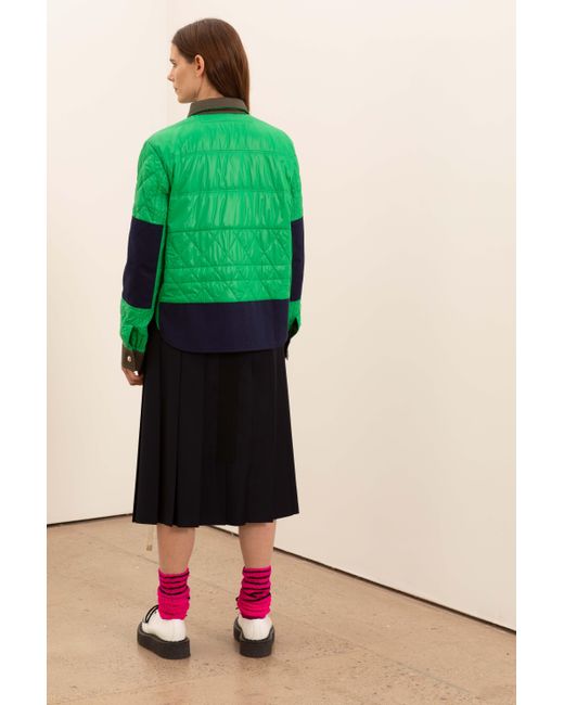 La Fetiche Green Bill Lightweight Nylon/Cotton Padded Jacket With Workwear Patches
