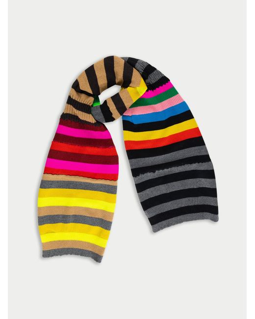 La Fetiche Multicolor Pascale Graphic Striped Hooded Scarf